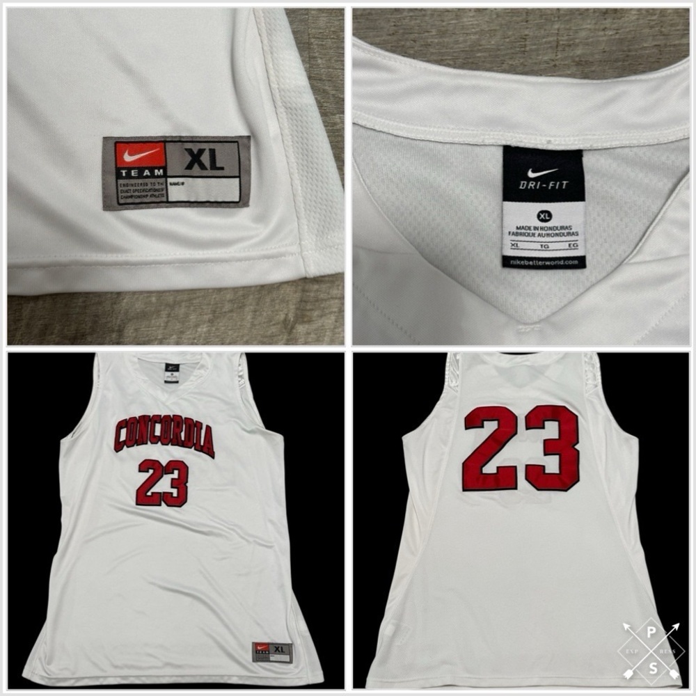 Men’s Concordia University Nike XL Basketball Jersey Tank Lightweight White Red